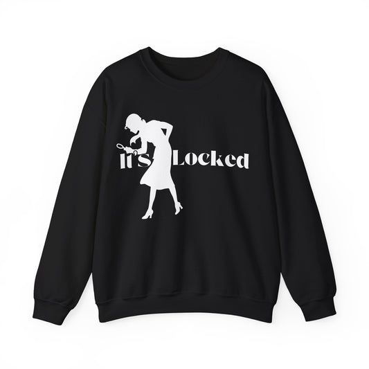It's Locked silhouette magnifying woman Sweatshirt | Detective mystery design