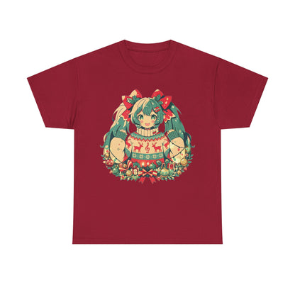 Hatsune Miku Christmas Tee | Anime Vocaloid Holiday Shirt