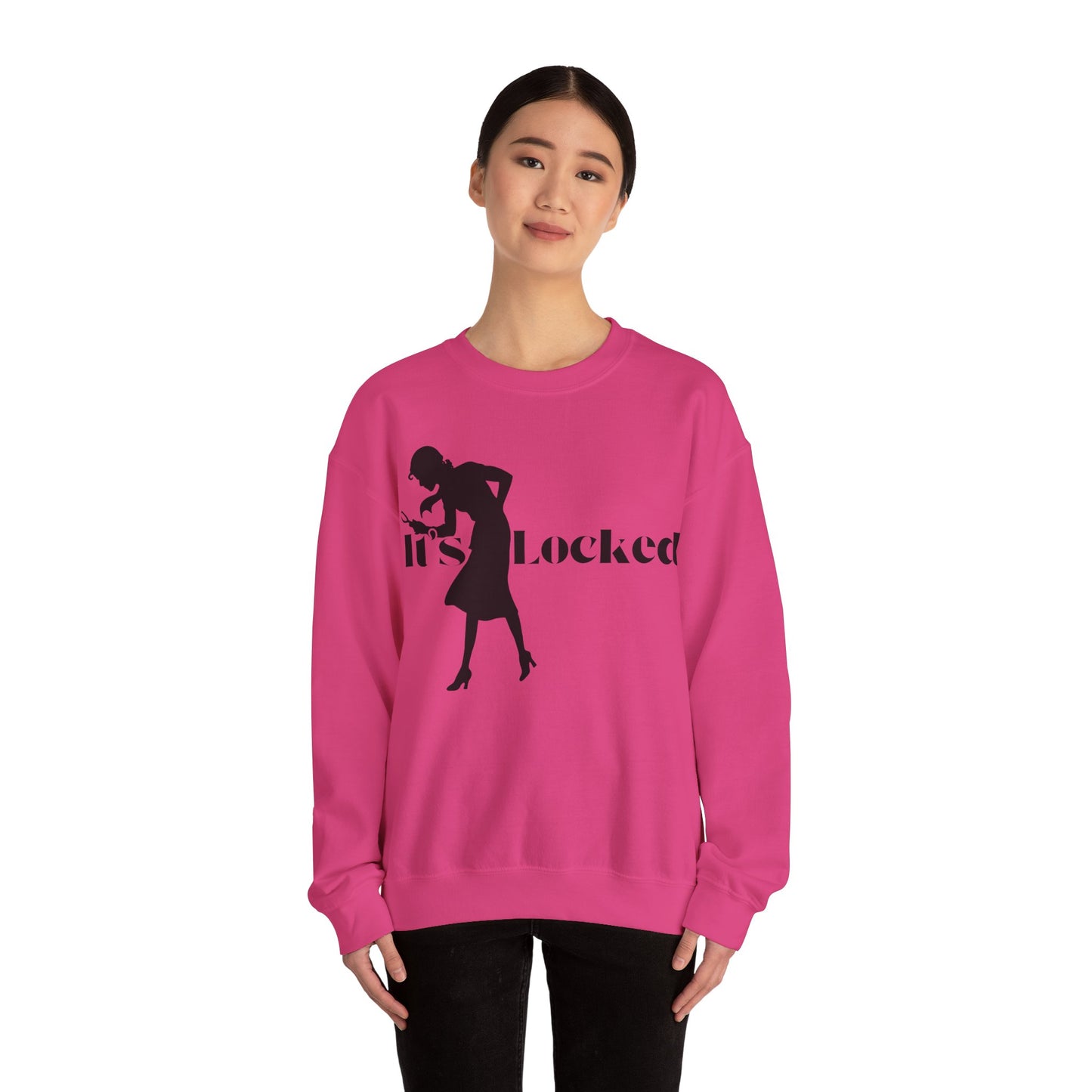 It's Locked silhouette magnifying woman Sweatshirt | Detective mystery design