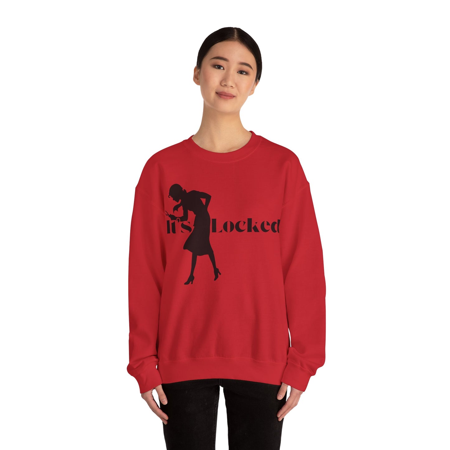 It's Locked silhouette magnifying woman Sweatshirt | Detective mystery design