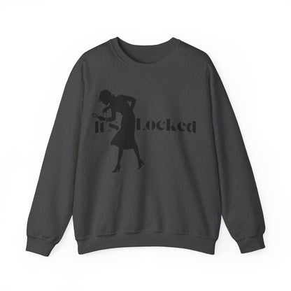 It's Locked silhouette magnifying woman Sweatshirt | Detective mystery design