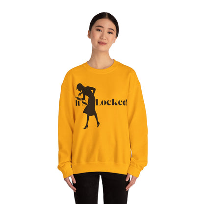 It's Locked silhouette magnifying woman Sweatshirt | Detective mystery design