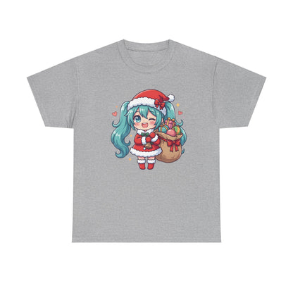 Hatsune Miku Chibi Merry Christmas T-Shirt | Cute Vocaloid Holiday Tee
