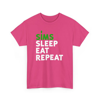Sims Sleep Eat Repeat T-Shirt | Gamer Life Tee, Video Game Shirt