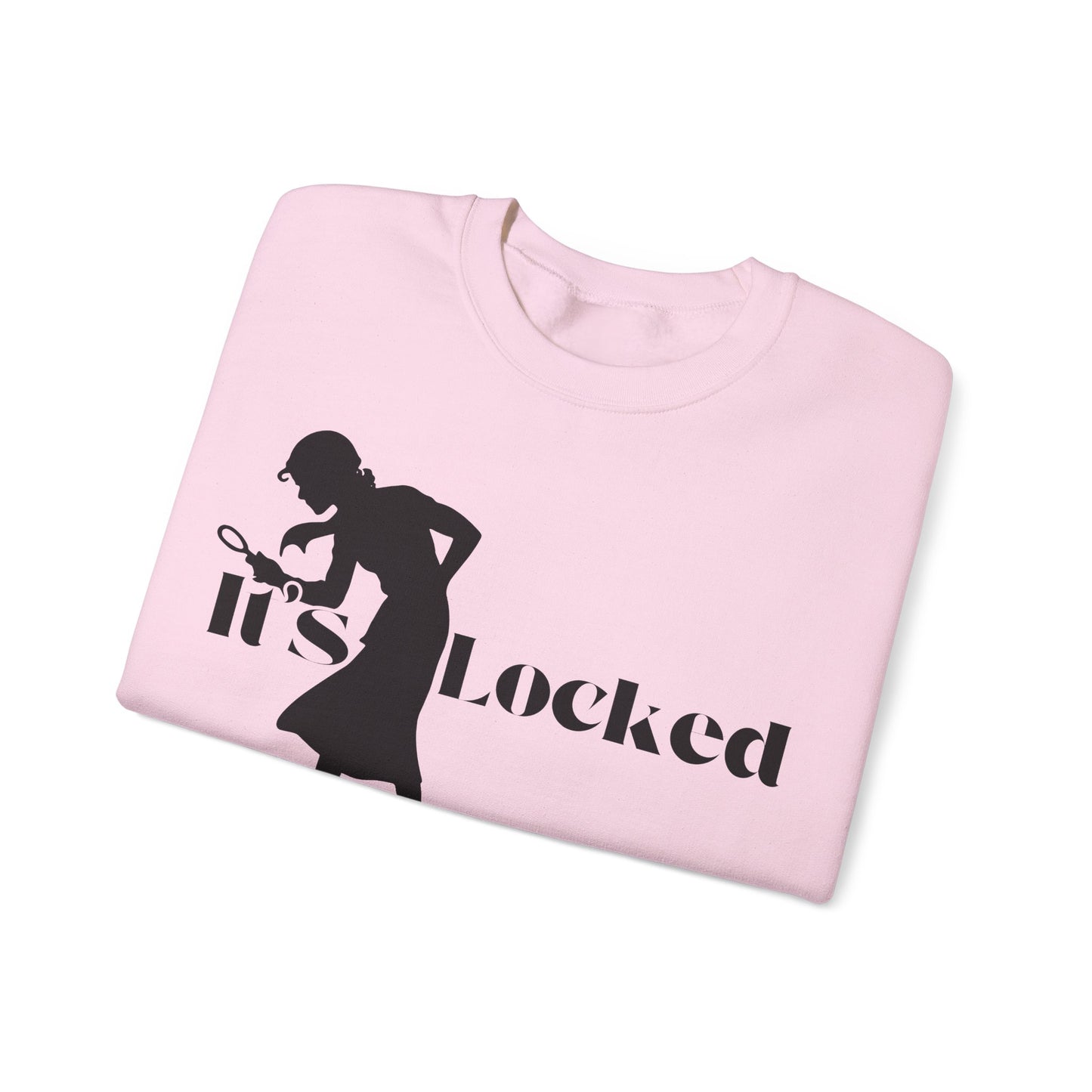 It's Locked silhouette magnifying woman Sweatshirt | Detective mystery design