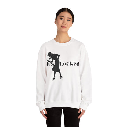 It's Locked silhouette magnifying woman Sweatshirt | Detective mystery design