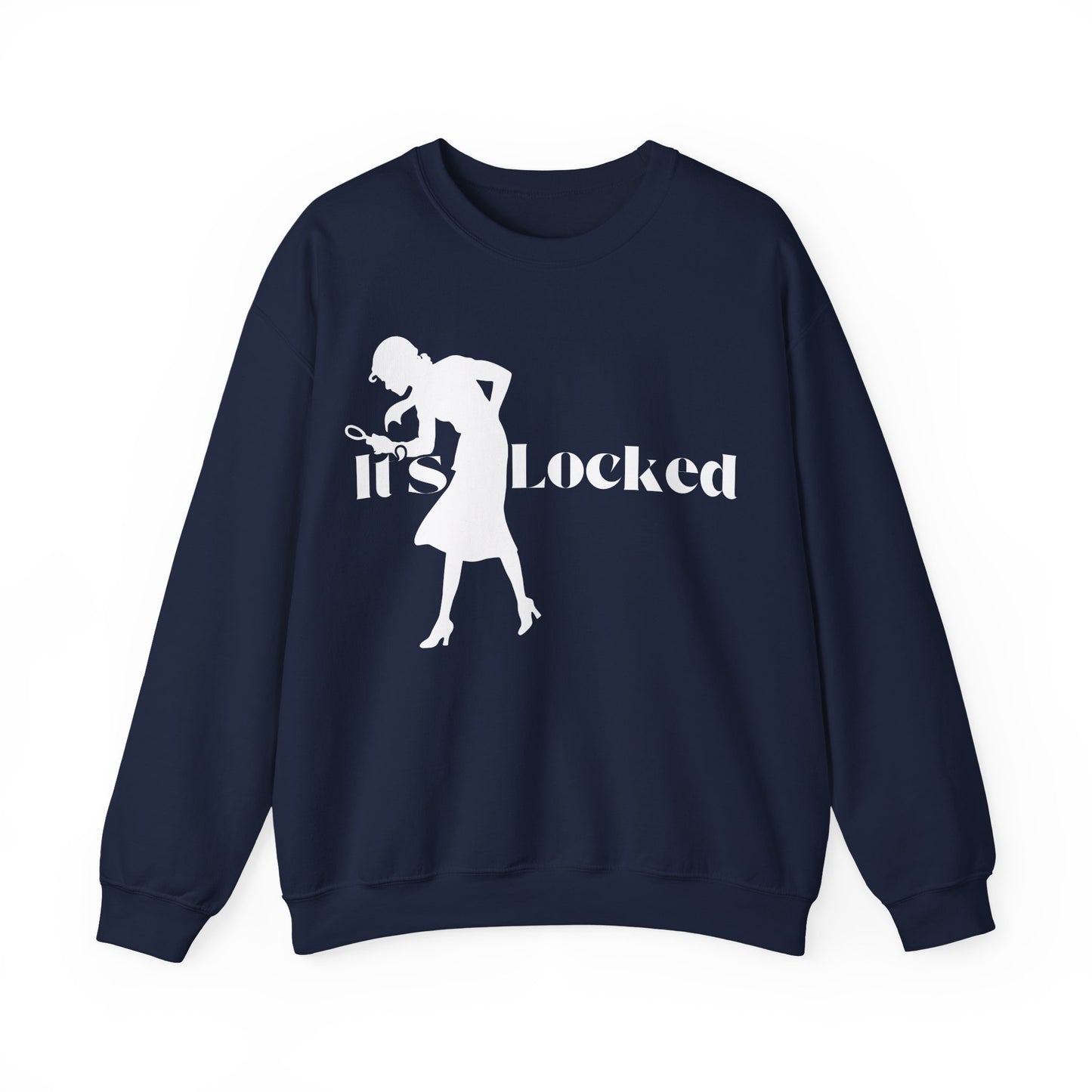 It's Locked silhouette magnifying woman Sweatshirt | Detective mystery design