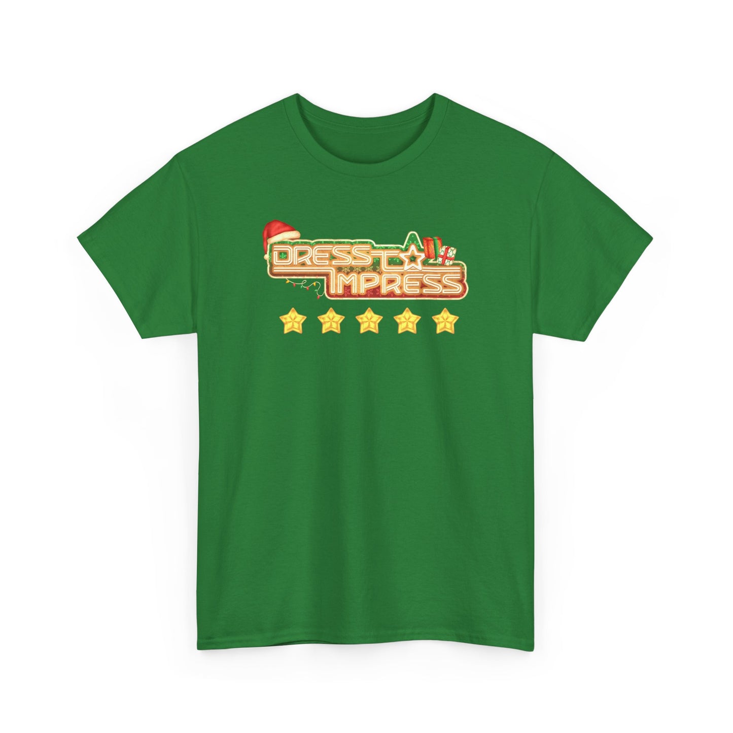 Dress To Impress logo Tee | Holiday Santa Hat, 5 Star Rating, Roblox Game
