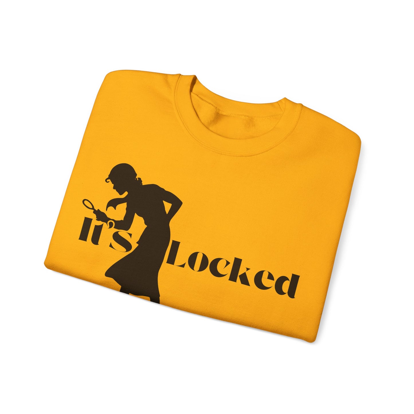 It's Locked silhouette magnifying woman Sweatshirt | Detective mystery design
