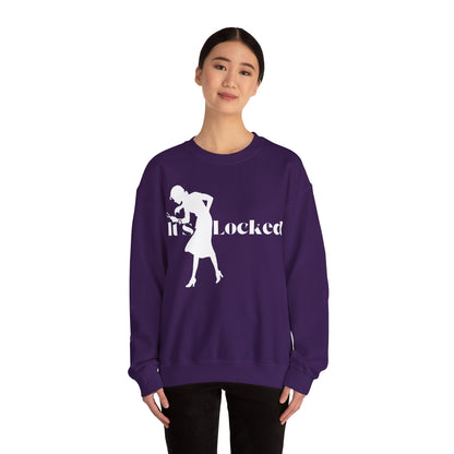 It's Locked silhouette magnifying woman Sweatshirt | Detective mystery design