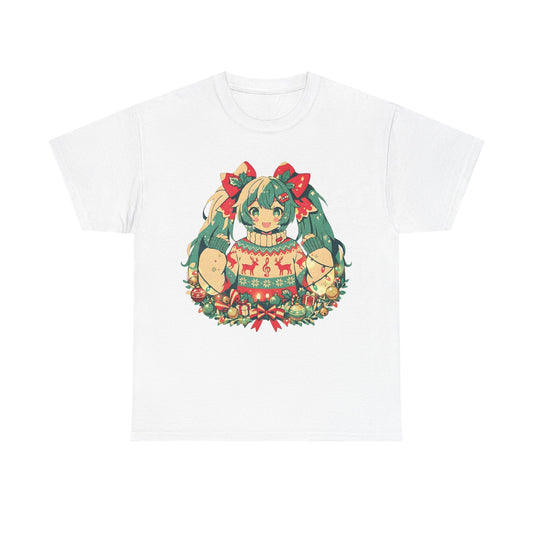 Hatsune Miku Christmas Tee | Anime Vocaloid Holiday Shirt