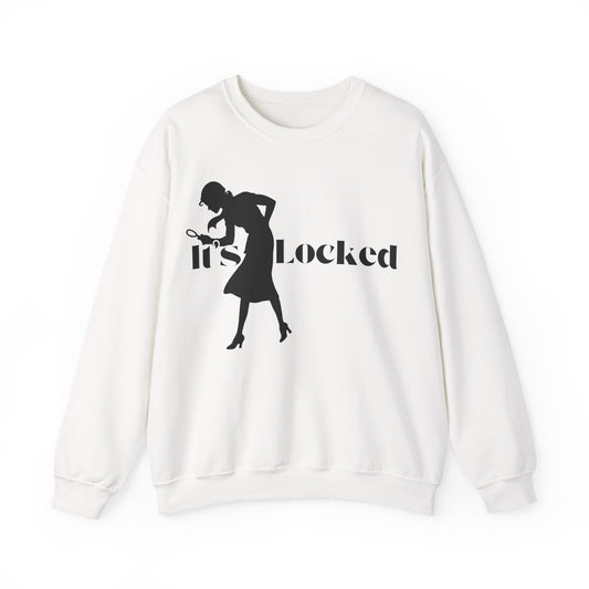 It's Locked silhouette magnifying woman Sweatshirt | Detective mystery design