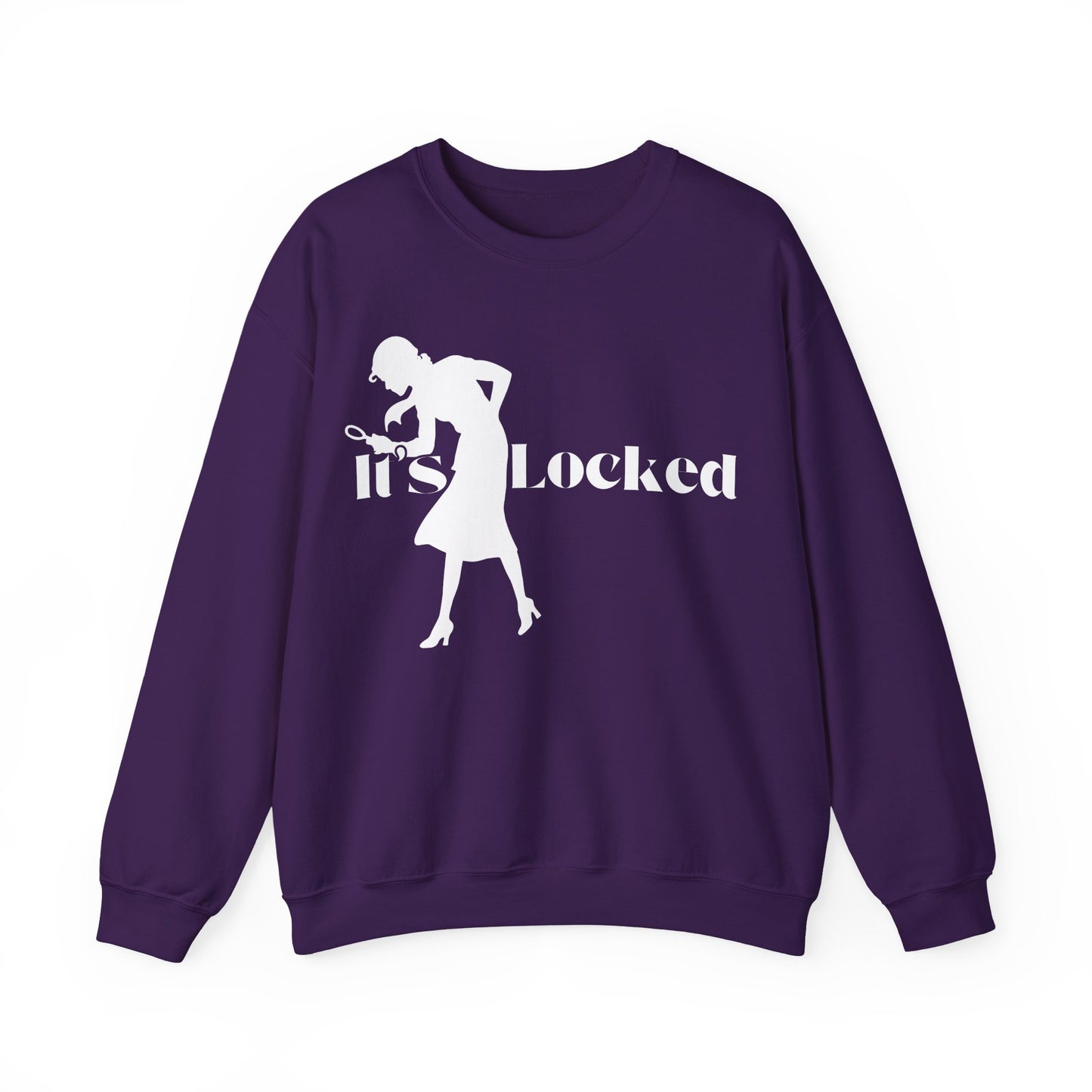 It's Locked silhouette magnifying woman Sweatshirt | Detective mystery design