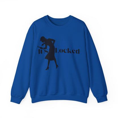 It's Locked silhouette magnifying woman Sweatshirt | Detective mystery design