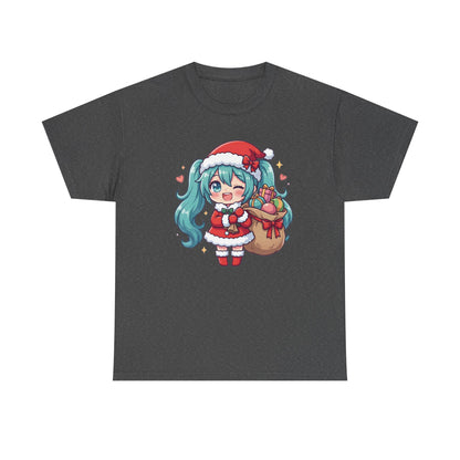 Hatsune Miku Chibi Merry Christmas T-Shirt | Cute Vocaloid Holiday Tee