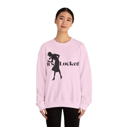 It's Locked silhouette magnifying woman Sweatshirt | Detective mystery design