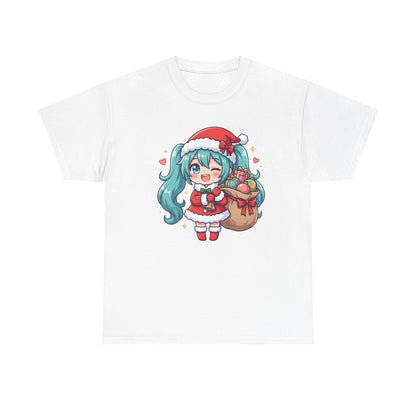Hatsune Miku Chibi Merry Christmas T-Shirt | Cute Vocaloid Holiday Tee