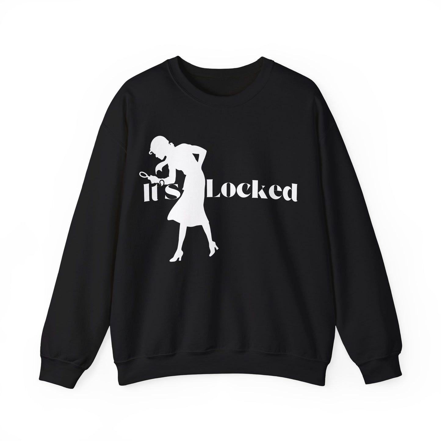 It's Locked silhouette magnifying woman Sweatshirt | Detective mystery design