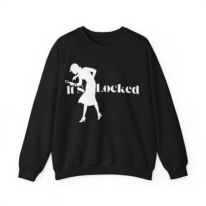 It's Locked silhouette magnifying woman Sweatshirt | Detective mystery design