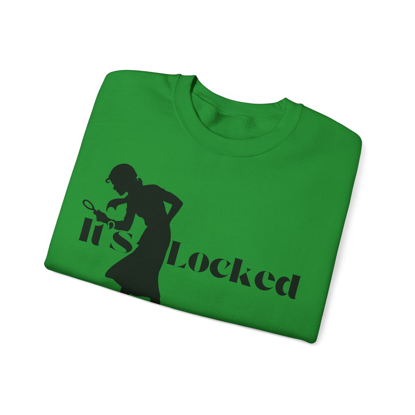 It's Locked silhouette magnifying woman Sweatshirt | Detective mystery design