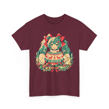 Hatsune Miku Christmas Tee | Anime Vocaloid Holiday Shirt