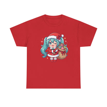 Hatsune Miku Chibi Merry Christmas T-Shirt | Cute Vocaloid Holiday Tee