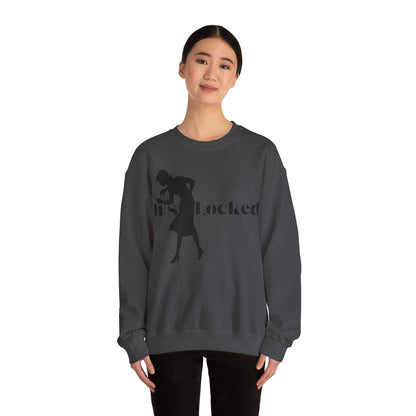 It's Locked silhouette magnifying woman Sweatshirt | Detective mystery design