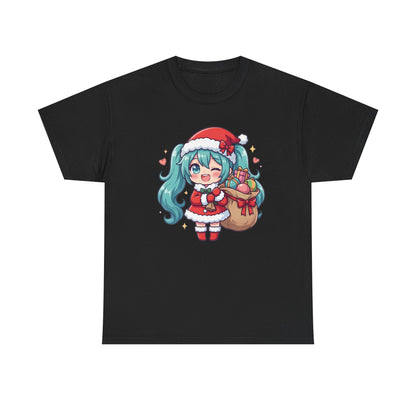 Hatsune Miku Chibi Merry Christmas T-Shirt | Cute Vocaloid Holiday Tee