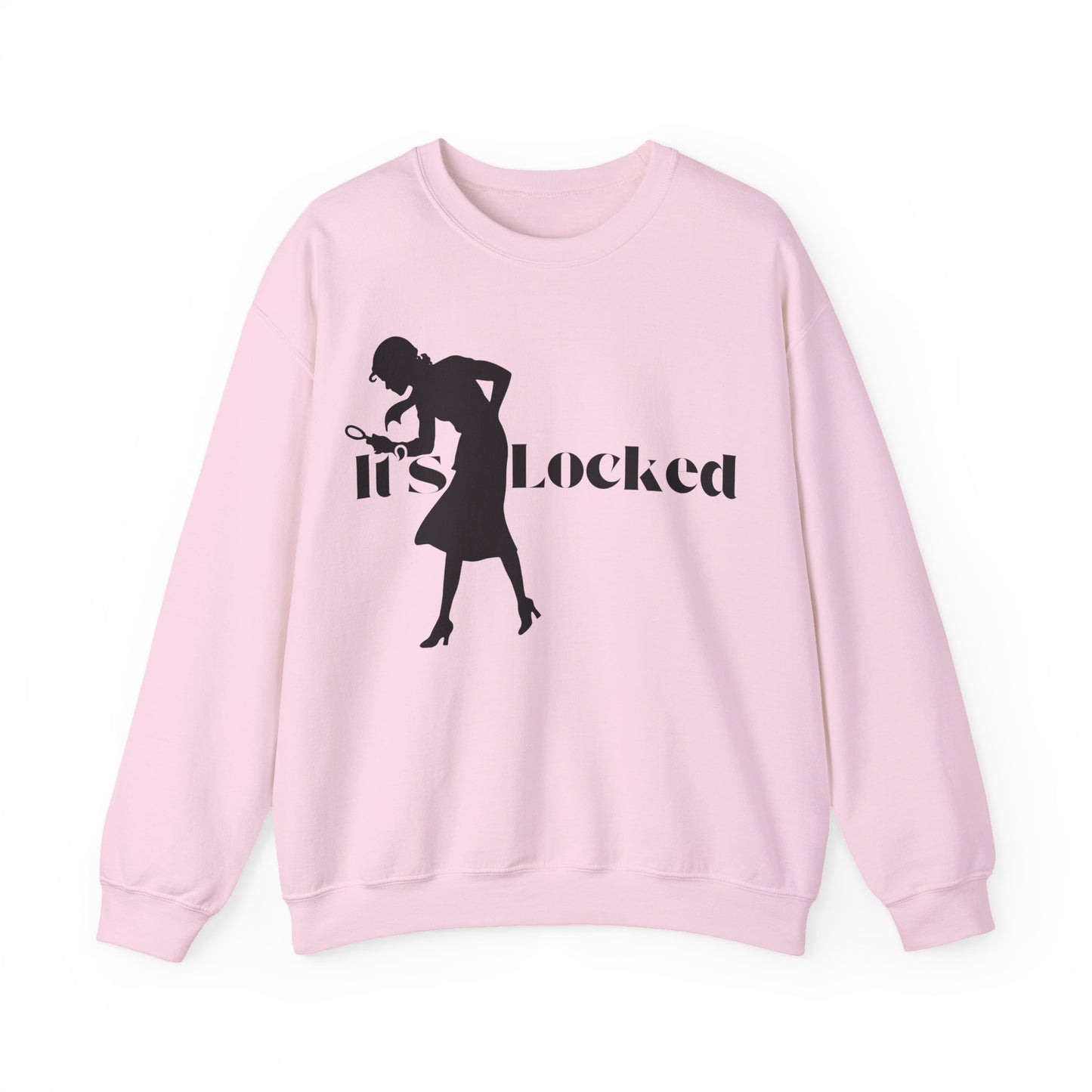 It's Locked silhouette magnifying woman Sweatshirt | Detective mystery design