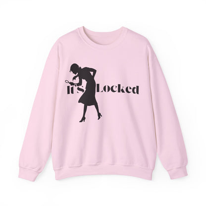 It's Locked silhouette magnifying woman Sweatshirt | Detective mystery design