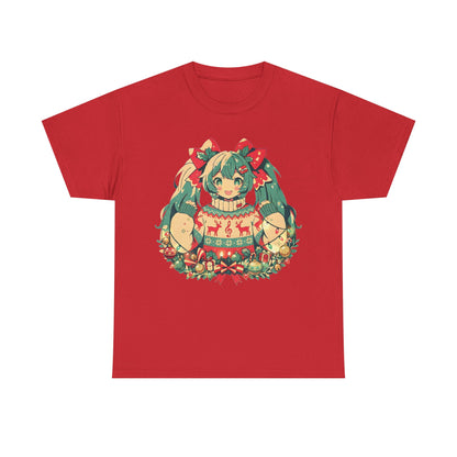 Hatsune Miku Christmas Tee | Anime Vocaloid Holiday Shirt
